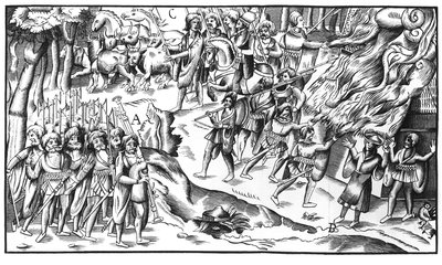 Irish Cattle Raid on an English Plantation by English School